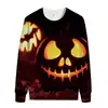 Comercio exterior popular suéter de manga larga con cuello redondo serie divertida de Halloween cabeza de calabaza impresión 3D