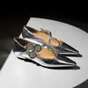 6282-6K92 Estilo Europeu e Americano Retro Salto Baixo Plataforma Sapatos Femininos Boca Rasa Bico Fino Metal Decorativo Sapatos de Uma Sola Femininos