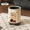 Lixeira de estilo vintage com duas divisórias e tampa para sala de estar e quarto, lixeira de papel de alta estética com rodas para uso doméstico