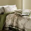 Funda de edredón de algodón puro de alta gama europea para todas las estaciones, sábana bajera de algodón completo, amigable con la piel, satén, para dormir sin ropa, algodón de fibra larga, algodón australiano, juego de cuatro piezas
