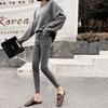 810 Tiro alto de otoño e invierno Pantalones vaqueros para mujer Pantalones cropped ajustados en el tobillo Pantalones de lápiz de otoño e invierno Ajustados