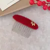 Pente de Lã Vermelho de Ano Novo para Cabelo com Toque de Luxo, Pente Reverso Exquisito, Pente Versátil de Luxo para Franja, Novo Acessório de Cabelo