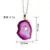 Colgante de Geoda de Ágata Natural Piedra Cruda Irregular Colgante Electrochapado Collar de Ágata de Piedra Natural Venta Caliente Transfronteriza al por Mayor