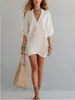 2026 Novo Verão Transfronteiriço Estilo Retrô Moda Artística Vestido Feminino Decote V Linha A Solto
