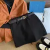 150 Falda Corta de Lana de Alta Calidad Línea A para Mujer Otoño Cintura Alta Cadera Anti-Brillo Falda de Lana XS Alta