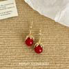 Pendientes sencillos retro de perla roja de Ankora, diseño de nicho, ligeros, lujosos, elegantes, a la moda, exquisitos y versátiles.