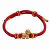Pulseira de Fio Vermelho S925 Prata Atrai-Dinheiro, Novo Estilo Chinês Zodíaco Cavalo Pulseira Trançada Impulsionadora de Riqueza Acessório