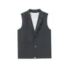 Venda Direta da Fábrica Jaqueta Colete Masculina com Gola de Terno, Tendência Estilo Ins Versátil Preto Casual Roupa de Trabalho Top