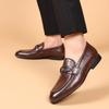 Cross-border Explosions Couro Genuíno Vestido Casual Masculino Novos Sapatos de Couro Empresariais Sapatos Masculinos Slip-on Estilo Coreano Preguiçosos com Sola Macia