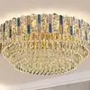 Luminária de teto de cristal galvanizado em ferro forjado de luxo leve para sala de estar, sala de jantar, corredor, villa, quarto principal minimalista moderno