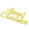 Decorações de Natal, Placas Pequenas de Plástico com Letras Inglesas, Adereços para Janela de Árvore de Natal, Pendentes para Guirlanda de Natal