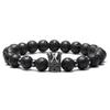 Pulsera de piedra volcánica con corona microincrustada venta directa de fábrica AliExpress ebay suministro de comercio exterior venta directa de fábrica transfronteriza