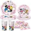 Amazon tk Decoración para Fiesta de Cumpleaños Suministros Vajilla Desechable Gato KT Kuromi Sanrio Banderines Adornos para Pasteles