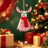 Decoraciones navideñas creativas: colgantes de peluche de reno de madera, accesorios para árbol de Navidad, adornos colgantes para la decoración de la escena del hogar
