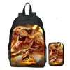 Mundo Animal Tiranosaurio Rex Dinosaurio Nueva Mochila Escolar para Niños Mochila Juvenil para Hombres y Mujeres Mochila Personalizada DIY
