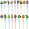Desenho Plantas vs. Zumbis Canudos Espirais Coloridos Acessórios Decorativos Patches Material para Pet Canudos Espirais Atacado