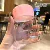 Taza gordita de celebridad de internet vaso mini resistente al calor taza de leche taza agitadora transparente sellada portátil estudiante mujer vaso de agua pequeño