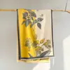 Bufanda chal jacquard retro imitación cachemir para mujer, nuevo estilo otoño e invierno, bloques de color flor de magnolia, versión coreana de moda, pañuelo de cuello versátil