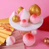 Decoración Grande de Pastel de Durazno Dorado para Cumpleaños Personas Mayores Cumpleaños de Abuelo y Abuela Banquete de Duraznos Mesa de Postres