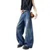 Jeans Rotos Desestructurados Estilo Americano para Hombre, Marca Trendy Retro de Calle de Verano, Pantalones Casuales Anchos Sueltos Lavados