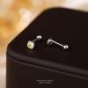 Pendientes de plata de ley 925 con diamantes cuadrados amarillos para mujer, ligeros, de lujo, con diseño geométrico cuadrado de nicho, accesorios para el cabello.