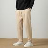 Outono e Inverno Novas Calças Casuais Masculinas Estilo Hong Kong Juventude Cor Pura Casual Simples Espessas Soltas Esportivas Retas