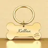 Punto de Venta al por Mayor Acero Inoxidable Placa de Identificación para Perro Colgante de Metal en Blanco Se Puede Grabar con Láser Colgante para Mascotas Hueco con Forma de Hueso