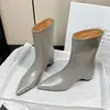 Botines de moda de tacón alto con punta fina, estilo coreano retro y moderno para mujer 2026, elegantes botines nuevos para otoño e invierno, sin cordones, que aumentan la altura, hasta la mitad de la pantorrilla