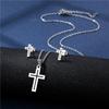 Conjunto de brincos de colar de cruz hip hop hip hop europeu e americano de comércio exterior feminino de aço inoxidável suave jóias transfronteiriças populares
