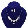 Conjunto de collar y pendientes de cadena con circonitas AAA para novia, estilo europeo y americano, con gotas de agua, fábrica de joyería Yiwu, venta al por mayor