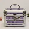 Caja de Joyas con Candado de Contraseña Gran Capacidad Estuche de Maquillaje Portátil Caja Multifuncional para Joyería de Mano Caja de Maquillaje Regalo de Princesa