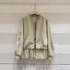 Jaqueta Casual de Malha Patchwork Estilo Coreano Nova Primavera, Modelagem Solta Emagrecedora, com Design Estiloso, Jaqueta Curta Estilo Baseball para Mulheres