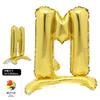 Globo Alfanumérico Pequeño de Pie de 16 pulgadas Dorado de Película de Aluminio Estéreo Decoración de Fiesta de Año Nuevo Cumpleaños