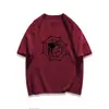 Camiseta de Algodão Puro Estilo High Street Nicho Estampa de Aranha Manga Curta para Homens e Mulheres, Verão Estilo Preguiçoso Ins Solta Meia-Manga