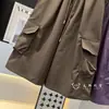 Pantalones casuales funcionales de trabajo estilo montaña para mujer con cintura elástica y cordón, pantalón-falda cropped 13426