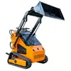 Cargadora compacta de orugas HT320, motor de gasolina, hidráulica, mini carretilla elevadora, cargadora para plantación en jardines, perforación