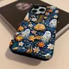 Pintura al óleo temática de Halloween con un patrón floral texturizado y fragmentado, diseño de fantasma, para funda de teléfono iPhone 17, funda de teléfono mate iPhone 16