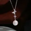 Accesorios para hacer tú mismo: Plata de ley S925, engaste pequeño y elegante para colgante de perla, base de colgante sin terminar, engaste de plata para accesorios, adecuado para perlas de 7-12 mm