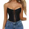 Modelador de Corpo Reunião Transfronteiriça Body Sculptor Sem Alças Faixa de Controle de Barriga Corset de Amarração Apertada Sutiã de Barbatanas
