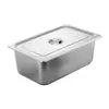 Bandeja Compartimentada de Acero Inoxidable 304 Bandeja Rectangular Comercial con Tapa para Cafetería, Food Truck, Tienda de Té de Leche y Contenedores de Comida