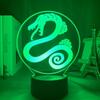 Sete crimes envolvendo luz noturna 3D acrílico LED luz colorida variável plug USB uso duplo comércio exterior instruções em inglês