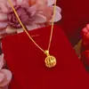 Vietnam Shajin Linglong Colgante de Bola Año de la Serpiente Latón Chapado en Oro Bola Hueca Bola Collar para Mujer Directo de Fábrica Regalo Venta al por Mayor