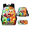 Nueva Mochila Escolar de Dibujos Animados de Mario de Amazon Mochila para Estudiantes de Primaria y Secundaria Mochila Super Mario Juego de Tres Piezas en Stock