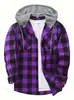 Amazon Explosions Talla Europea y Americana Hombre Moda Neoyorquina Tendencia Sudadera con Capucha Cuadros Sudadera con Capucha de Franela