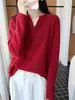 Suéter 100% lana con bordes enrollados, 26 estilos nuevos, tejido calado, holgado, casual, top adelgazante