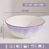 Cor Sob Esmalte Doméstico Novo Estilo Francês Gradiente Renda Cerâmica Tigela Tigela de Sopa Tigela de Arroz Simples Conjunto de Louças Conjunto de Tigela e Prato