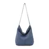 Bolso de hombro cruzado de mezclilla de gran capacidad, versátil, estilo ins, para debajo del brazo, nuevo estilo 2026, versión coreana, bolso casual, bolso de mano tipo tote para mujer