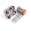 Conector impermeable para automóvil, arnés de cables con terminales de pines para placa de circuito montada en vehículo, funda, PCB macho y hembra de pin recto DT15-6PA