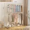 Secador de Ropa de Doble Capa de Pie para Apartamentos de Alquiler, Dormitorios, Balcón Plegable, Dormitorio, Perchero Simple para Colgar Ropa