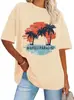 Camiseta Gráfica para Mujer Cuello Redondo Verano Manga Corta Top Holgado